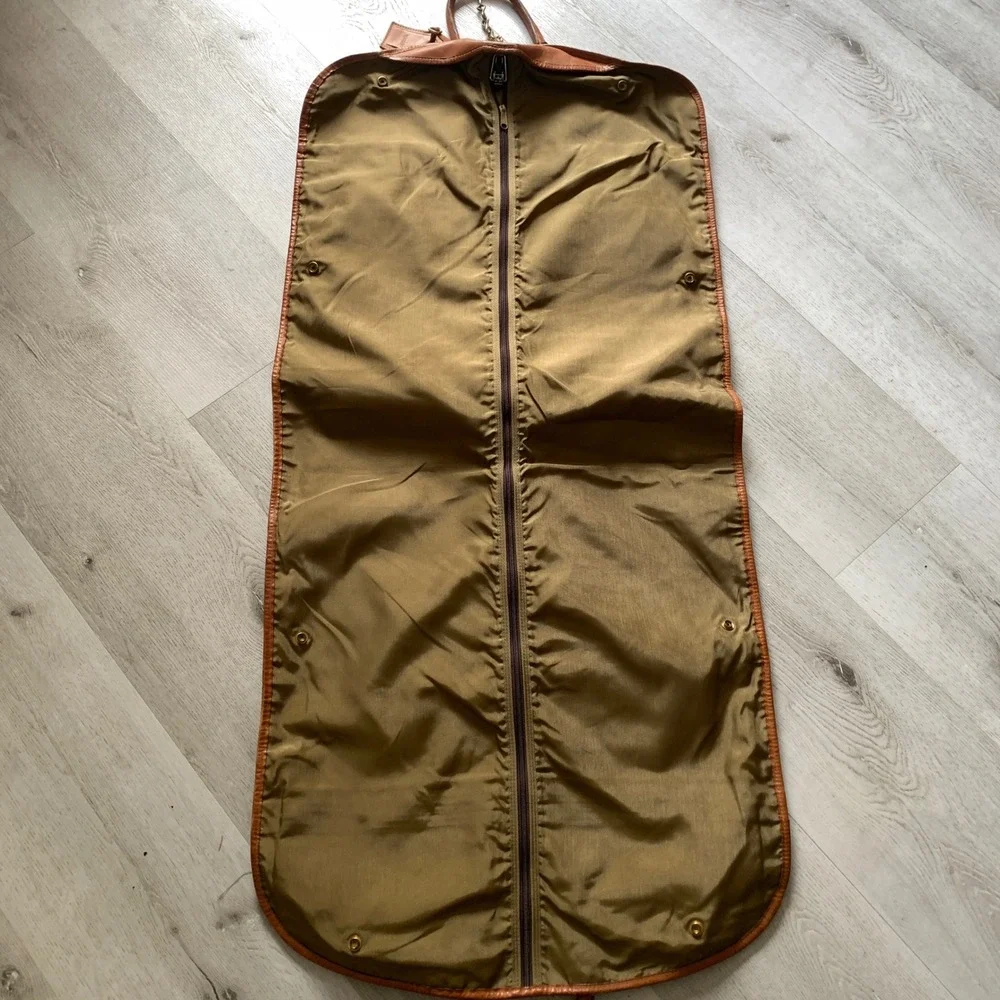 Vtg WBC Monogram Garment Bag Travel‎ Suit Cover Luggage Brown Jacquard